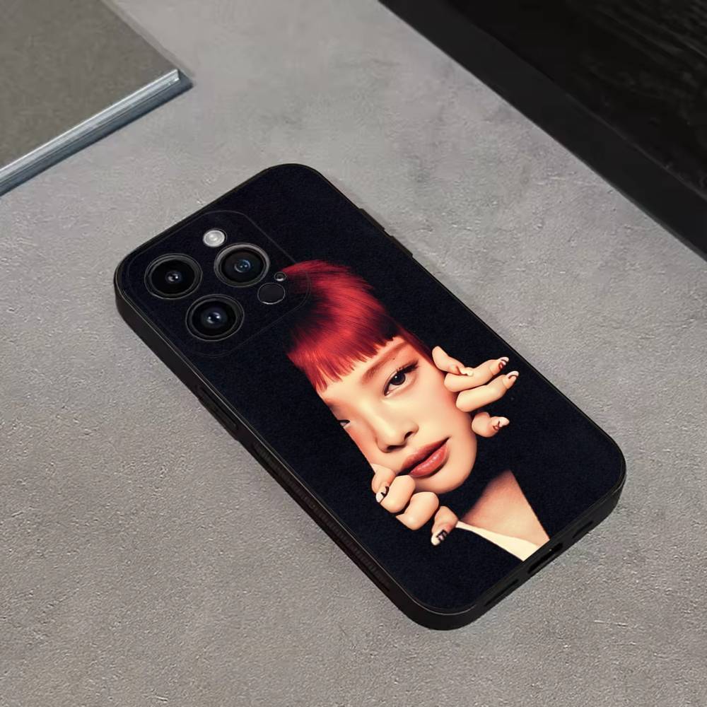 Custodia per Telefono Kpop Ruby J-Jennie Kim Per iPhone 16,15,14,13,12,11 Plus,Pro Max,XS,X,XR,SE,Mini,8,7,Cover Nera in Morbido Silicone