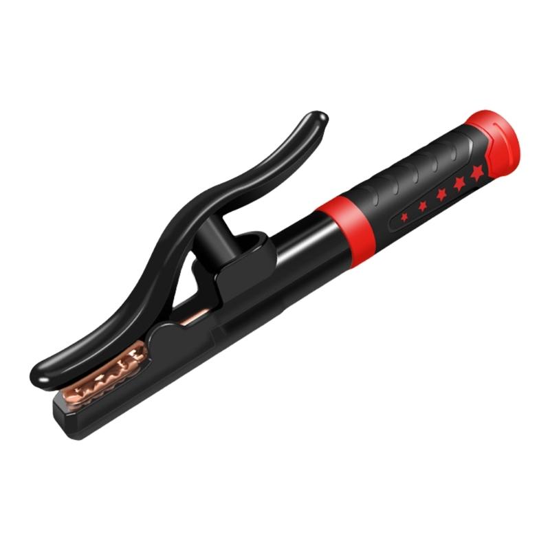 Heavy Duty Copper Welding Electrode Holder Clip Rhombus Jaw Design Welding Tool Pliers Insulated Heat Resistant Grip