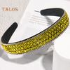 Retro Wide Hair Hoop Shiny Rhinestones Inlaid Lightweight Headband Bright Color Hairband Hair Accessories
