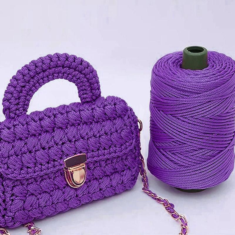 Summer Crochet Yarn Ice Rope 3mm Thread for Hand Knitting Bag Sun Hats Shoes Woven DIY Hook Cushion Silk Medium Thick about 200m