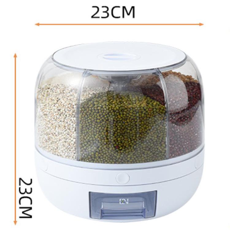 

Rotating Rice & Cereal Storage Jar - Insect-Proof, Moisture-Proof, Sealed Compartment
