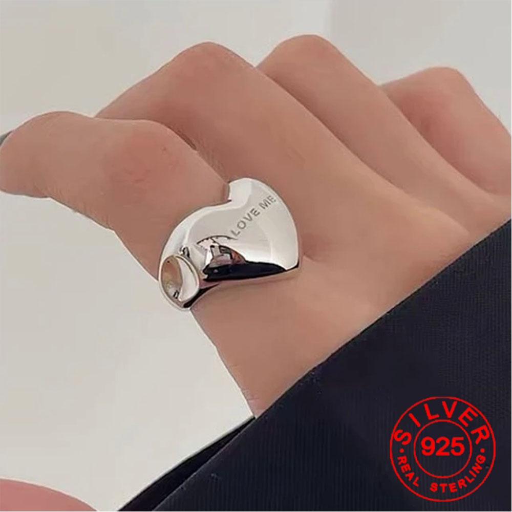Xiaomi BFCLUB Silver Color Rings for Women Fashion Geometric Handmade Irregular Heart Ring Party Christmas Gift