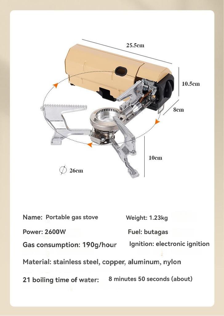 New Cheao Camping Gas Stove 2670W Portable Folding Cassette Gas Burner Outdoor Picnic Travel Cooking Grill Cooker Heating System