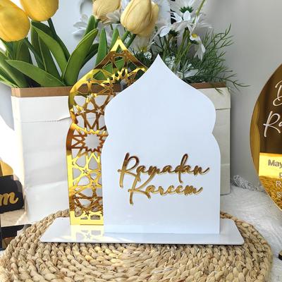 Ramadan Table Sign Ornament Gift Desktop for Home Bedroom Bookshelf