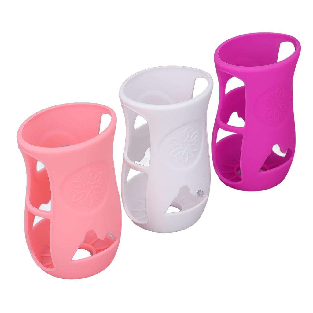 3pcs Bottle Silicone Sleeve Shatter Proof Silicone Bottle Cover Anti Flowing Sleeve for Glass Baby Bottles 8 Oz Series