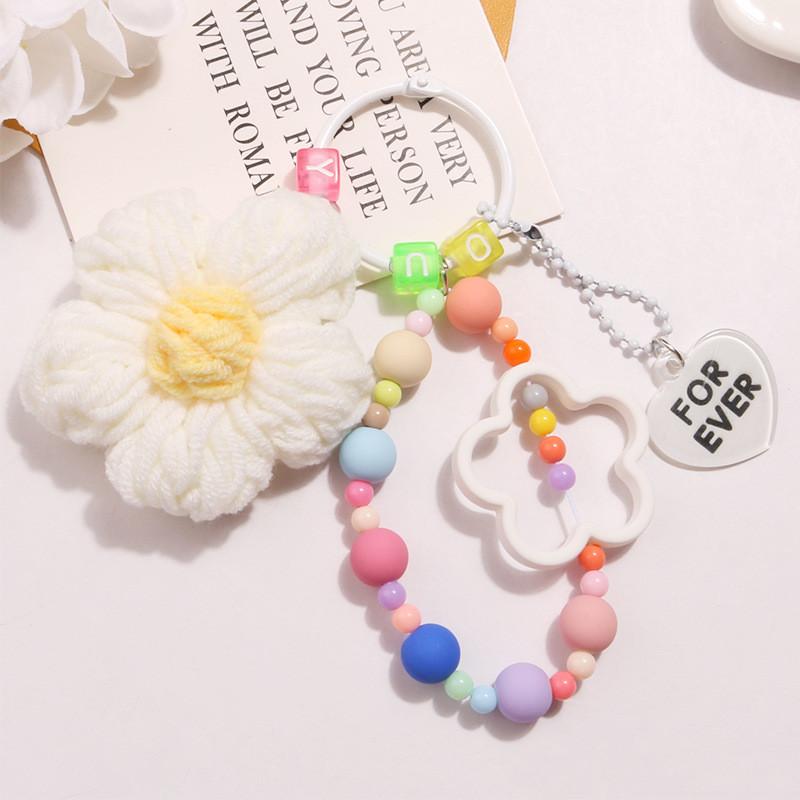 Cute Crochet Bouquet Mini Hand-knitted Flower Ring Car Bag Hanging Pendant Ornament Lover Valentine's Day gift Bag Charm