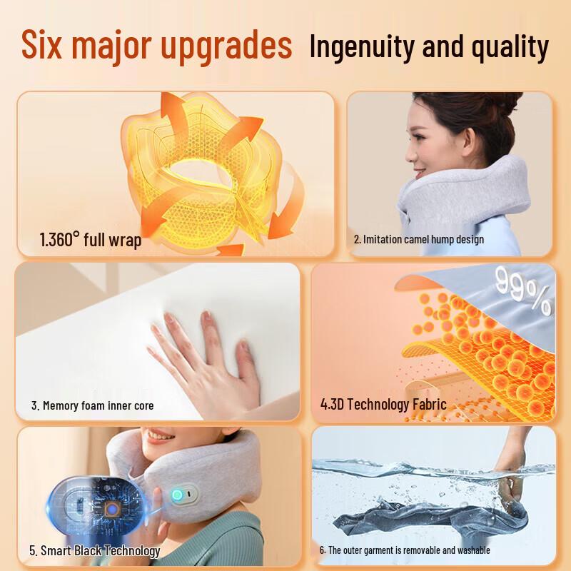 HEZHENG Portable U-shaped Neck Massager Pillow