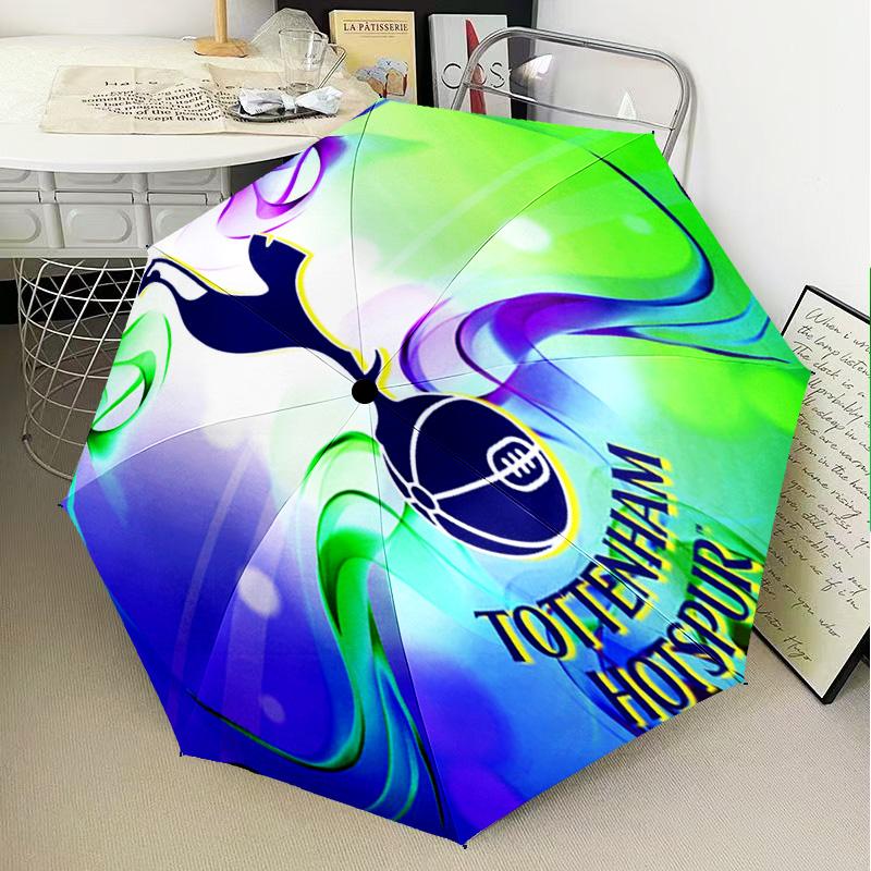 1PC Tottenham Hotspur F.C Design Printed Umbrella Folding Umbrella, Automatic Umbrella 8-Frame for Travel, Camping Fan Gifts Christmas Gifts