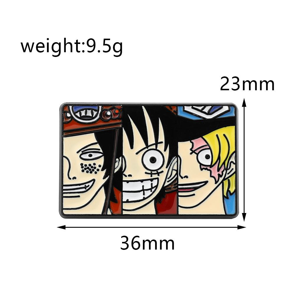 Hot-selling anime peripheral ONE PIECE metal badge Saab, Luffy, Ace paint brooch