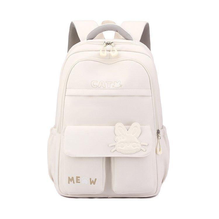 

Студенческий школьный женский рюкзак большой вместимости бежевый