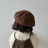 Solid Color Fashion Baby Beret Hat Spring Autumn Kids Octagonal Berets Street Toddler Girls Artist Painter Cap