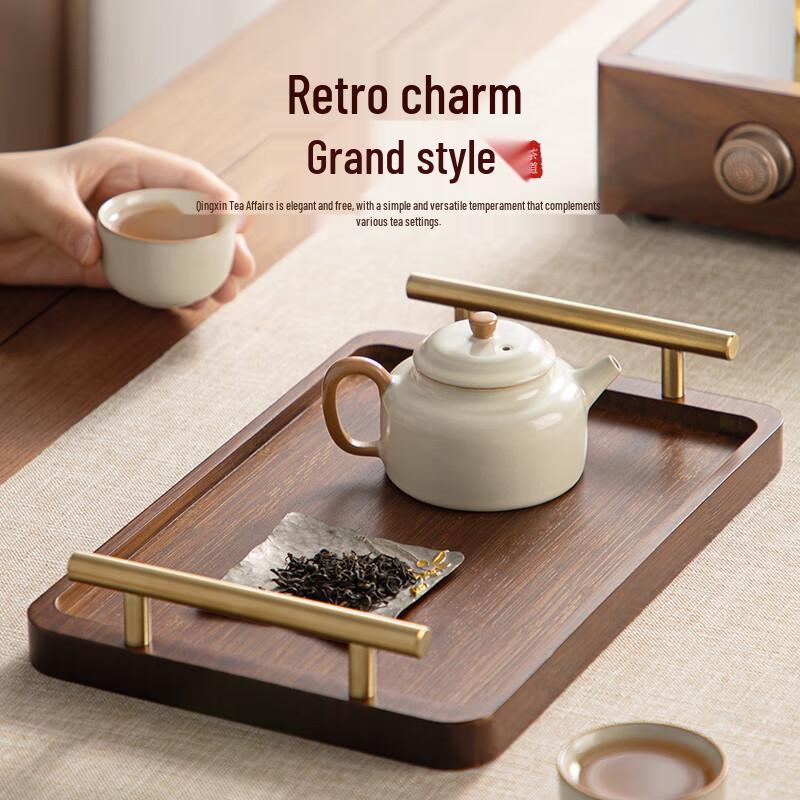 TEAHUE Chinese Style Bamboo & Wood Tea Tray