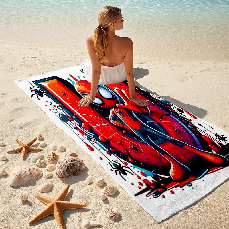 Spider-Man Beach Towel Outdoor Camping Beach Towel for Vacation Swim Outdoor Pool Absorbent Bath Towel