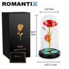 ROMANTIX Ewige Gold Rose im Glas Liebe Geschenk Valentinstag Muttertag LED Licht