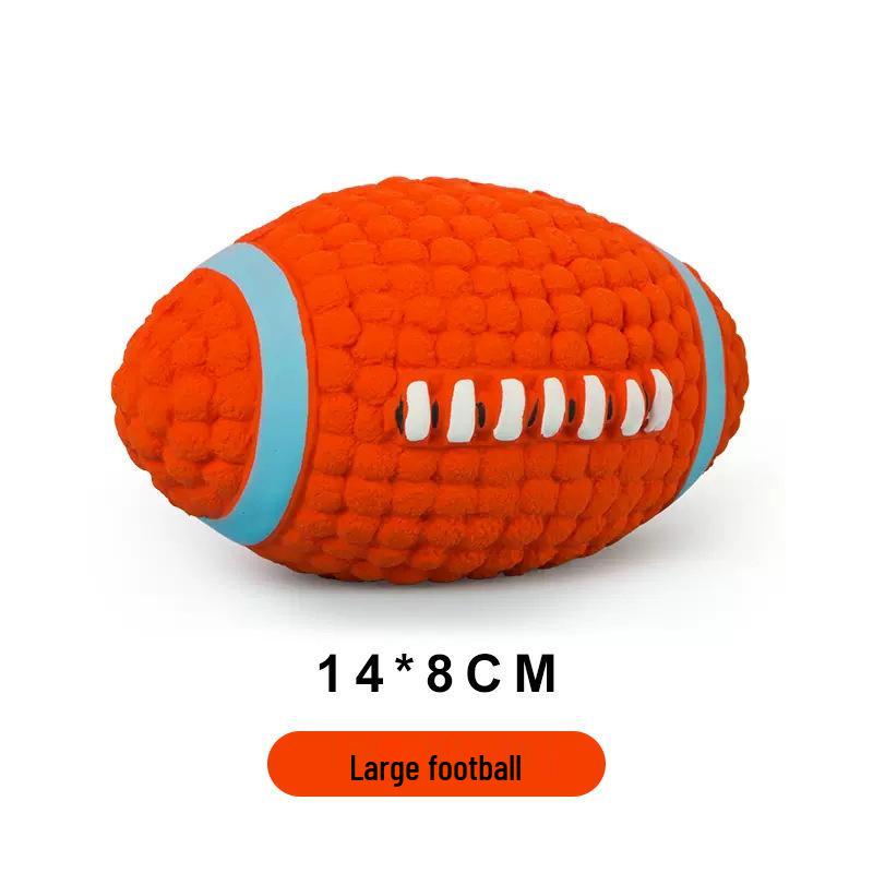 Durable Latex Football Dog Toy: Large Bite-Resistant, Sounding Ball for Molar Play
