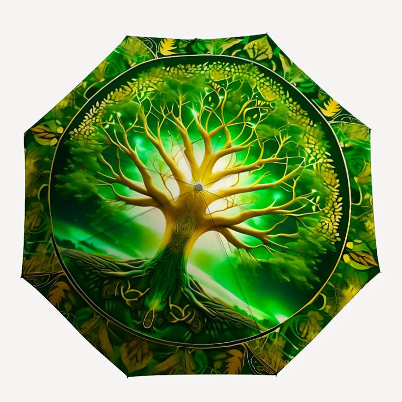 

1PC Tree of Life Mandala Automatic Open/close, All-Season Portable Folding Umbrella for Women & Men yy250919157