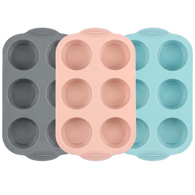 Silicone Cake Mold Pan 6 Cup Baking Tray Non-Stick Muffin Mould Cupcake Baking for Cakes Biscuit DIY Cake Kitchen Accessories