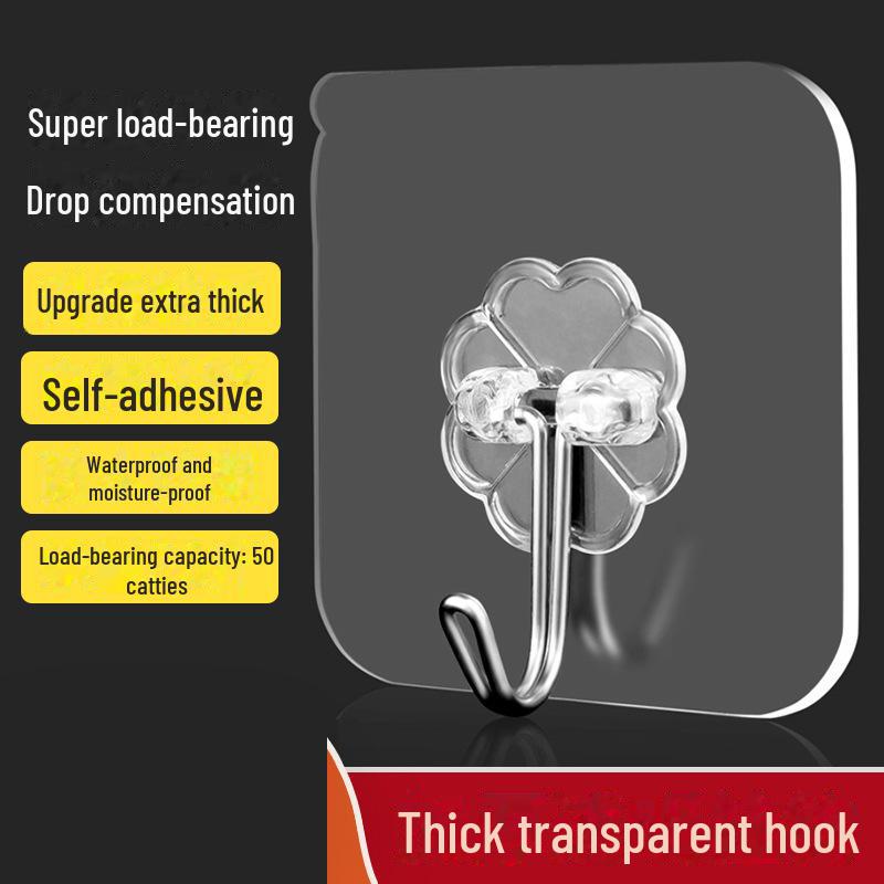 

Прозрачные прочные наклейки-крючки без перфорации для ванной и кухни, бесшовный акриловый клей 6x6