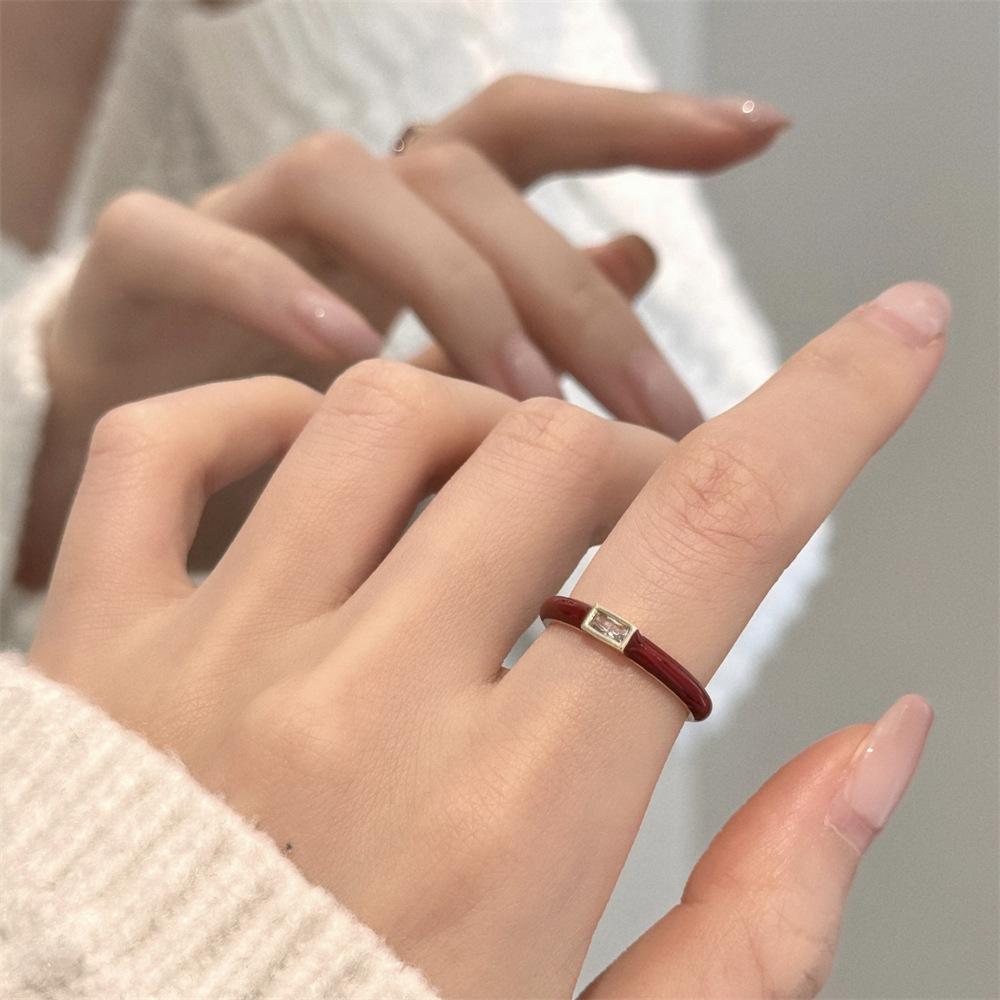 Color Enamel Fritillary Butterfly Ring Women's Open Index Finger Ring New Products