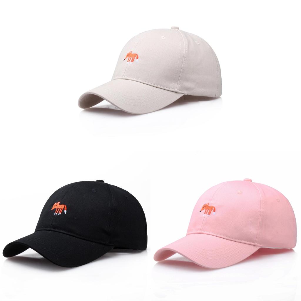 Small Fox Embroidered Baseball Cap For Women Men Adjustable Summer Fashion