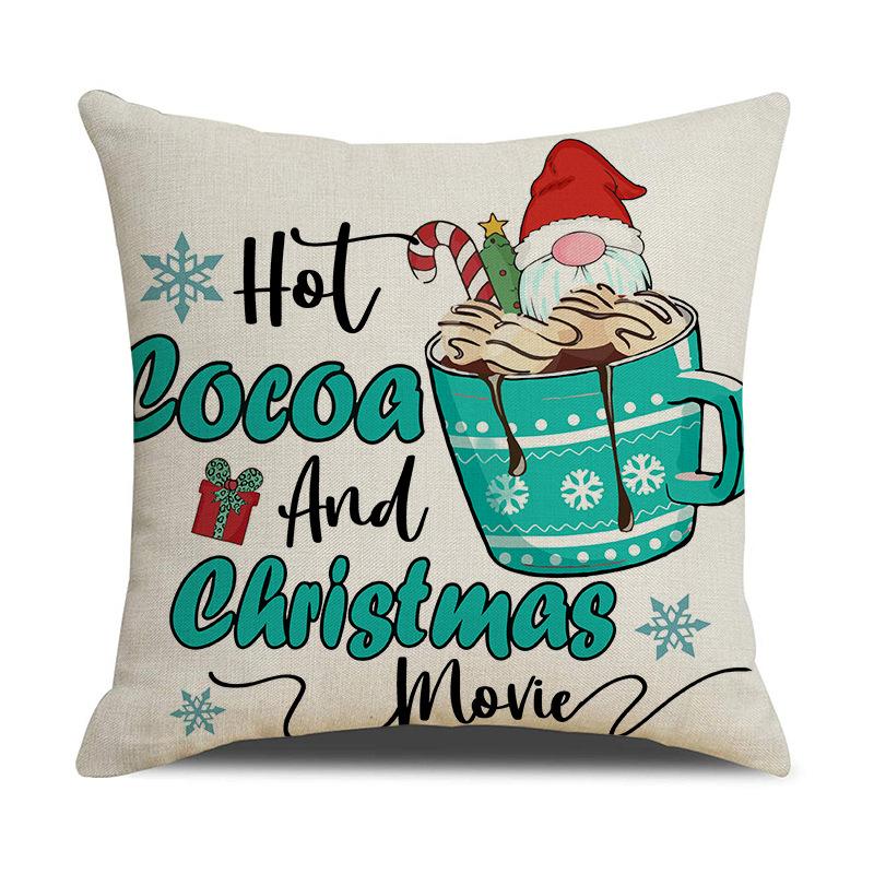 

Новая Рождественская наволочка Мультяшный принт Подушка Лен Дом Диван Подушка Подушка для спальни Подушка 45 * 45Cm (pillowcase only)