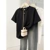 Physical Breathable Pleated Design Short-sleeved Women's T-shirt Women's Summer Loose Korean Version Versatile Design Niche Top