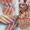 Star Purple Crystal Fake Nails French Press on Nails Fashion Nail Tips  Women Girls