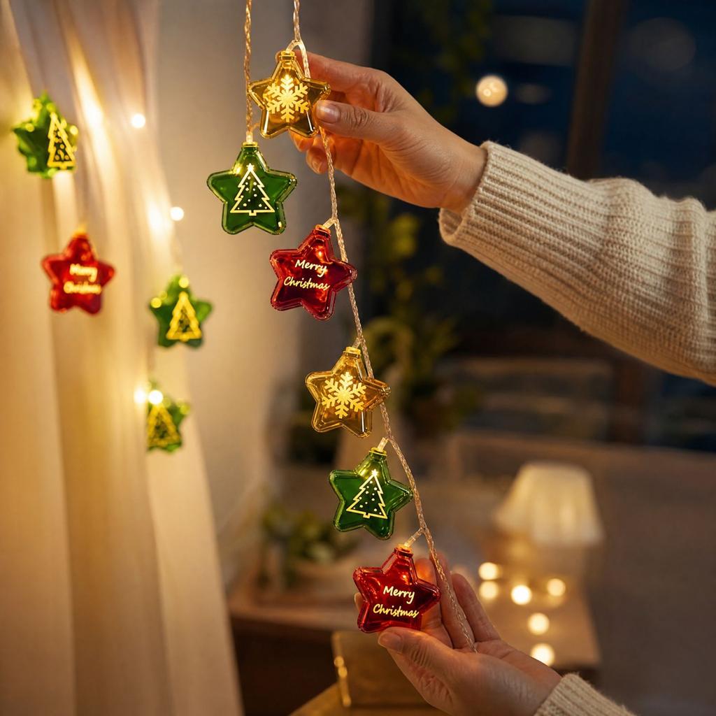 Battery Operated Christmas String Lights, 3 Meters 20 Lights for Holiday Decor
