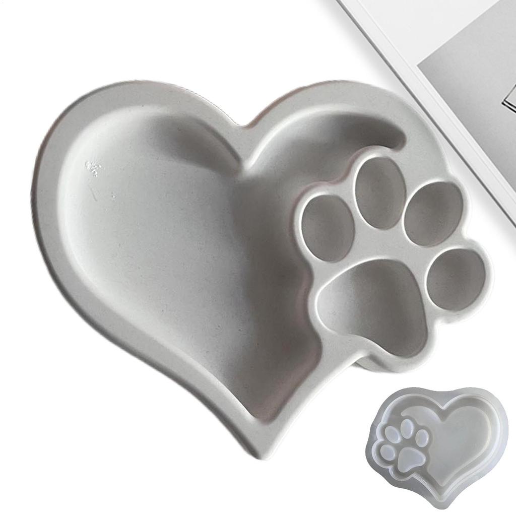 Silicone Molds Cat Palm Heart Tray Clay Silicone Molds DIY Candle Storage Dish Gypsum Plaster Cement Concrete Mould Mold