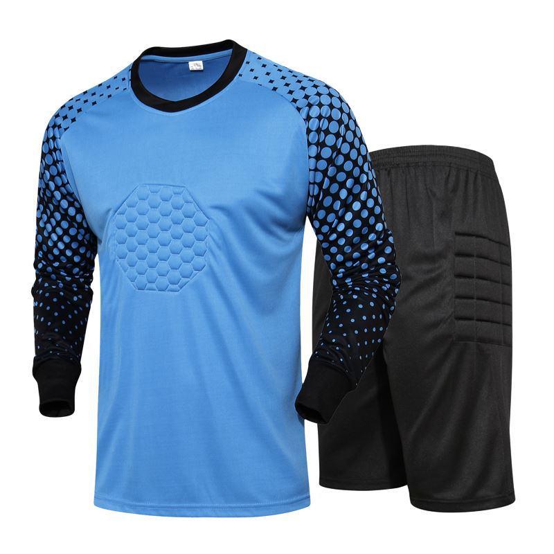 Long Sleeve Padded Goalkeeper Jersey Set for Adults and Kids
