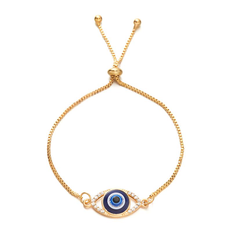 Lucky Turkish Evil Devil'S Eye Bracelet For Women Adjustable Lucky Chain Zircon Bracelet Jewelry Accessory