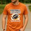 Football Lover Graphic T Shirt Football Is My Favorite Season Maple Leaf Sunburst Print Unisex Cotton Fall Sports Casual Tee