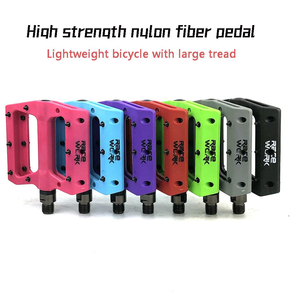 RACEWORK Road Bike Pedals Ultralight Nylon Fiber Pedal Seal Bearing Anti-Slip MTB Road Bike Bicycle Parts