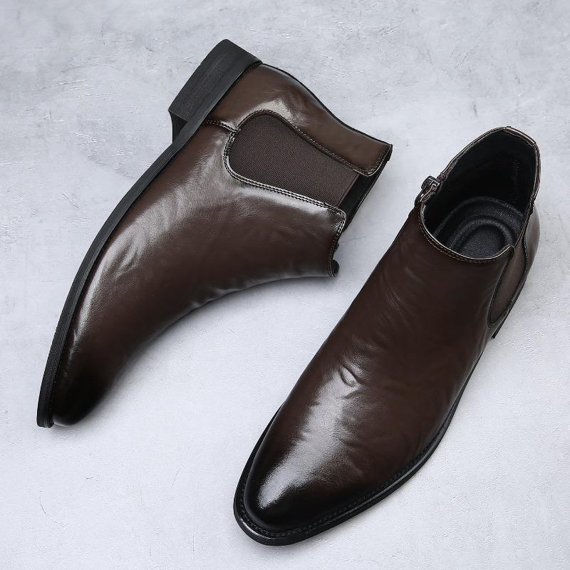 Men's shoes autumn and winter new men's boots large size British leather shoes polished retro foot boots