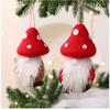 New Mini Christmas Wool Felt Mushroom Christmas Tree Pendant Faceless Midget Old Man Christmas Ornament Pendant Festive Supplies