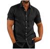 Summer Lapel Casual Short Sleeve Button Men'S Striped Shirt Men'S Wear