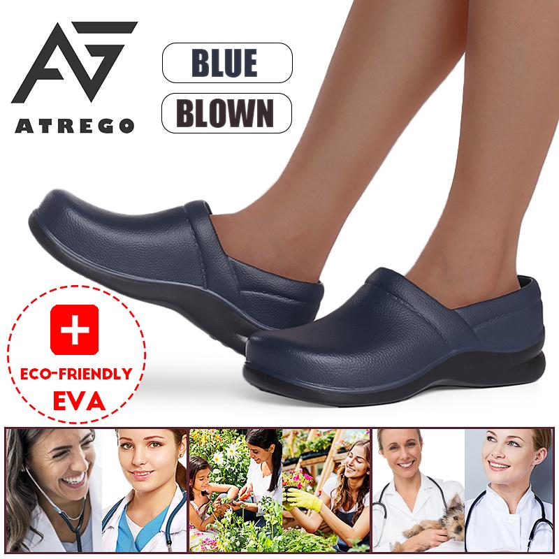 Women Anti-slip Printing Chef Shoes Lightweight Nursing Slippers Garden Work EVA