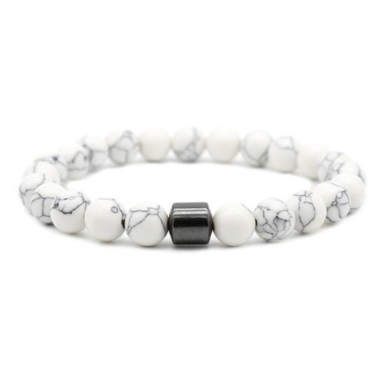 Beaded Bracelet Magnetic Decorative Rope Elastic Stress Stretch All-match Relief Gift 8mm Natural Faux Stone