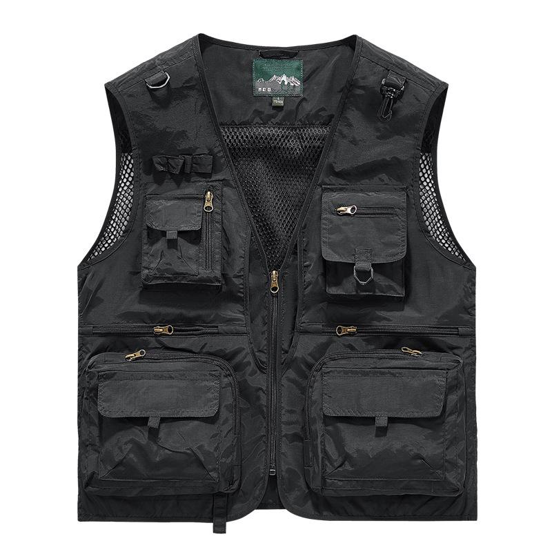 Men's Multi-pocket Mesh Vest for Spring & Autumn - Versatile for Fishing, Photography, and Outdoor Activities
