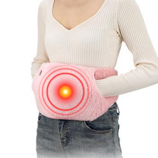 Electric Heated Belt for Waist And Back Adjustable Closure Soft Heating Strap with Hand-Warming Pockets 3 Heat Settings Waist Heat