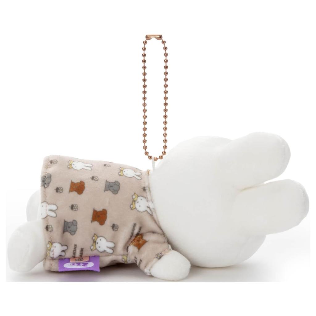 Bruna Miffy and Snuffy Sleeping Friend Ball Chain Mascot Miffy Plush Toy Width Approx. 16cm