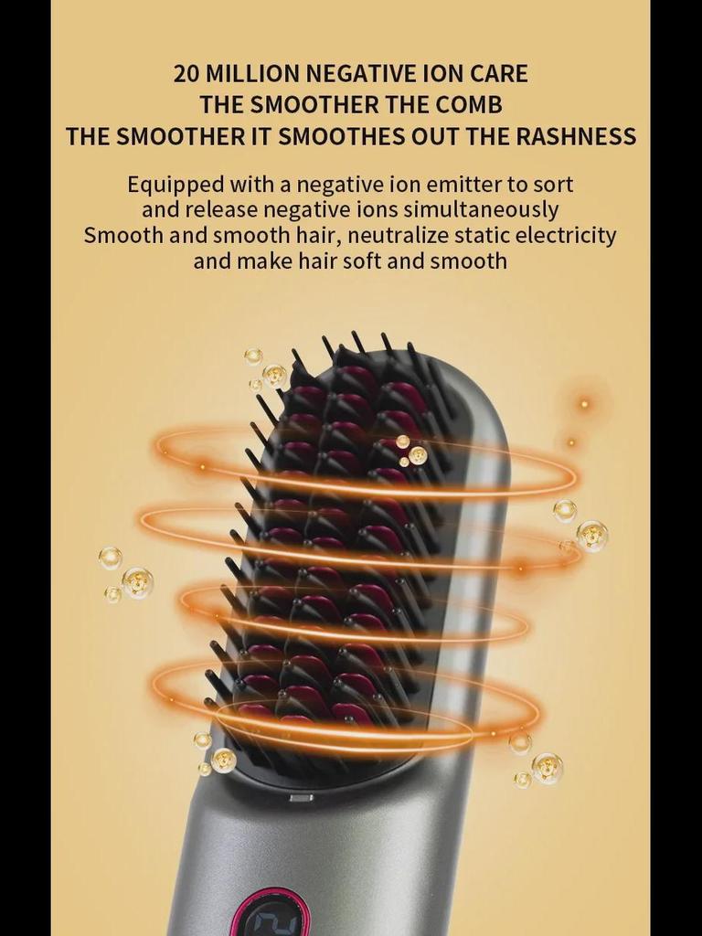 Portable USB Wireless Ion Hair Straightener Comb