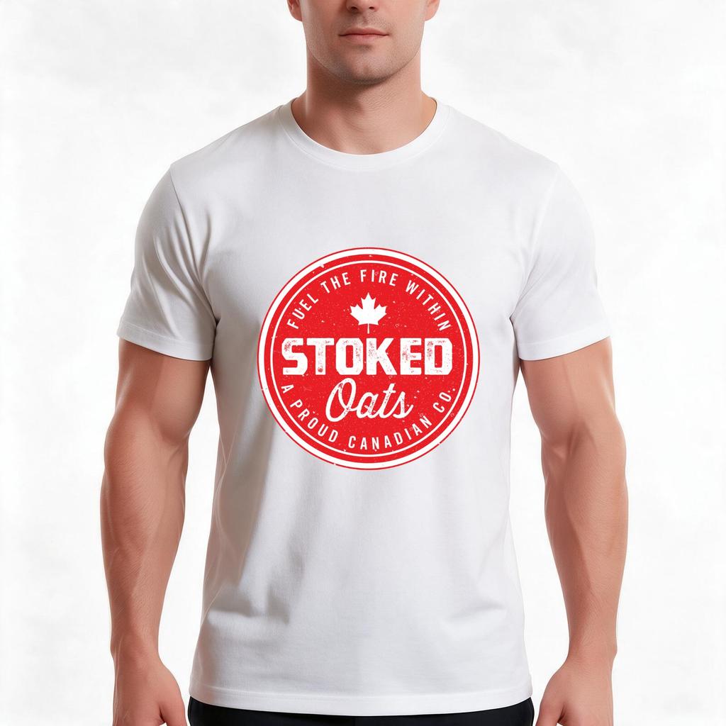 Stoked Oats Badge TShirt Summer Casual Cotton Tee Oversized Streetwear Tops Vintage Graphic Print Loose Fit Short Sleeve