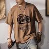 Letní Pánské tričko Vintage Motorcycle Print Tričko Ležérní Tričko s krátkým rukávem Tričko nadměrné velikosti Sportovní trička