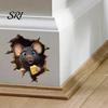 Playroom Wall Decoration 3D Mouse Hole Decals Peel And Stick Decorative Stickers Effect Sticker In The with for Living Room Bedroom Decor Kids