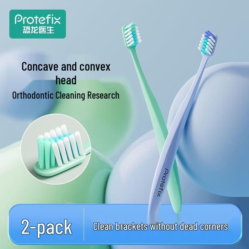 PROTEFIX X-Type Orthodontic Toothbrush for Braces (2-Pack)