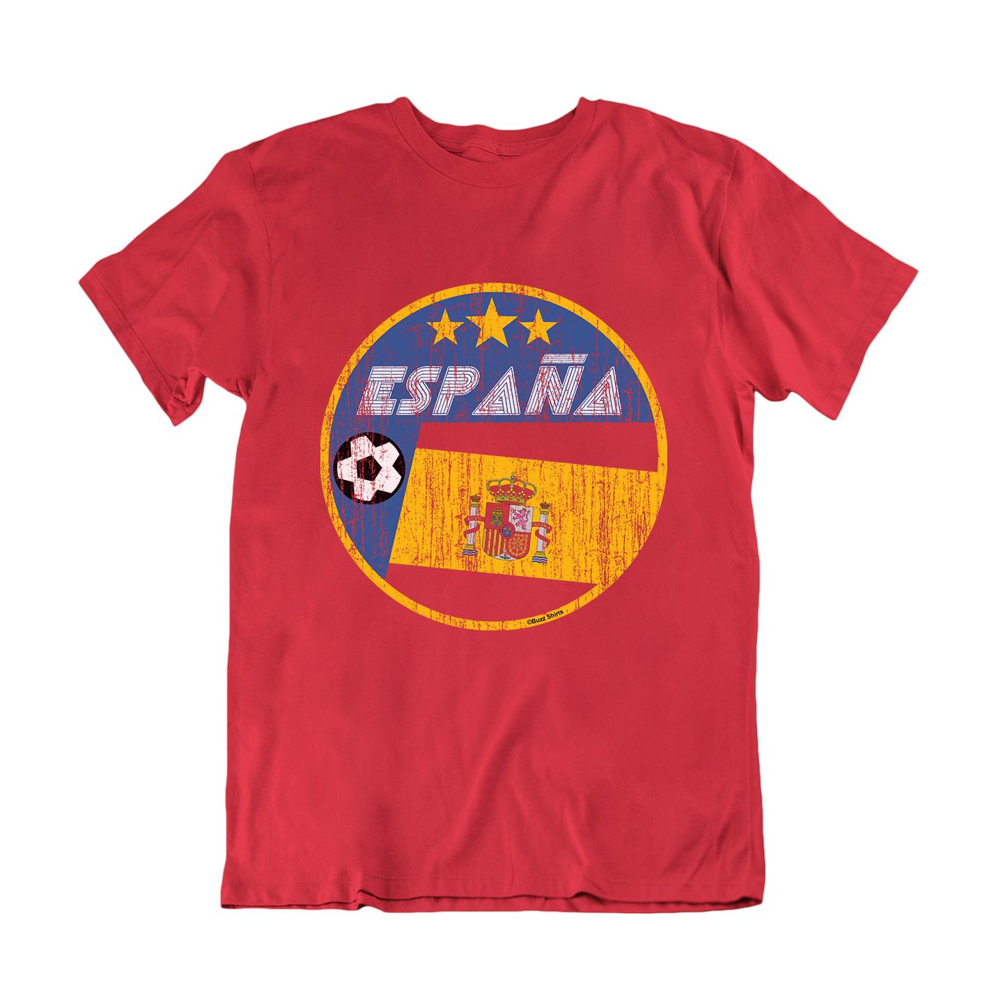 ESPANA Football T-Shirt Retro Circle, Adults Kids Or Baby, World Cup 2026 SPAIN S