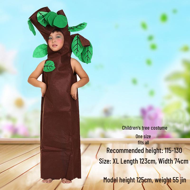 

Eco-Friendly Parent-Child Forest Stage Costumes - Big Tree Design for Children One Size