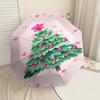 1pc Christmas tree Automatic Open/Close Umbrella Compact Folding Umbrella with 8-Rib Shaft for Women/Men, Portable Travel Umbrella,1236S