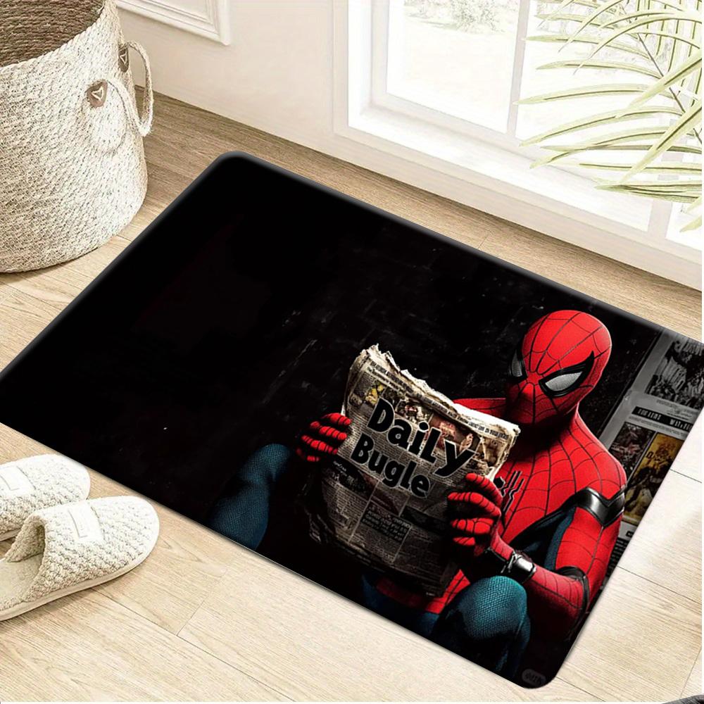 Marvel 1pc Cartoon Print Floor Mat, The Incredible Hulk Muscle Design with Green Background Pattern, Easy To Clean, Suitable F